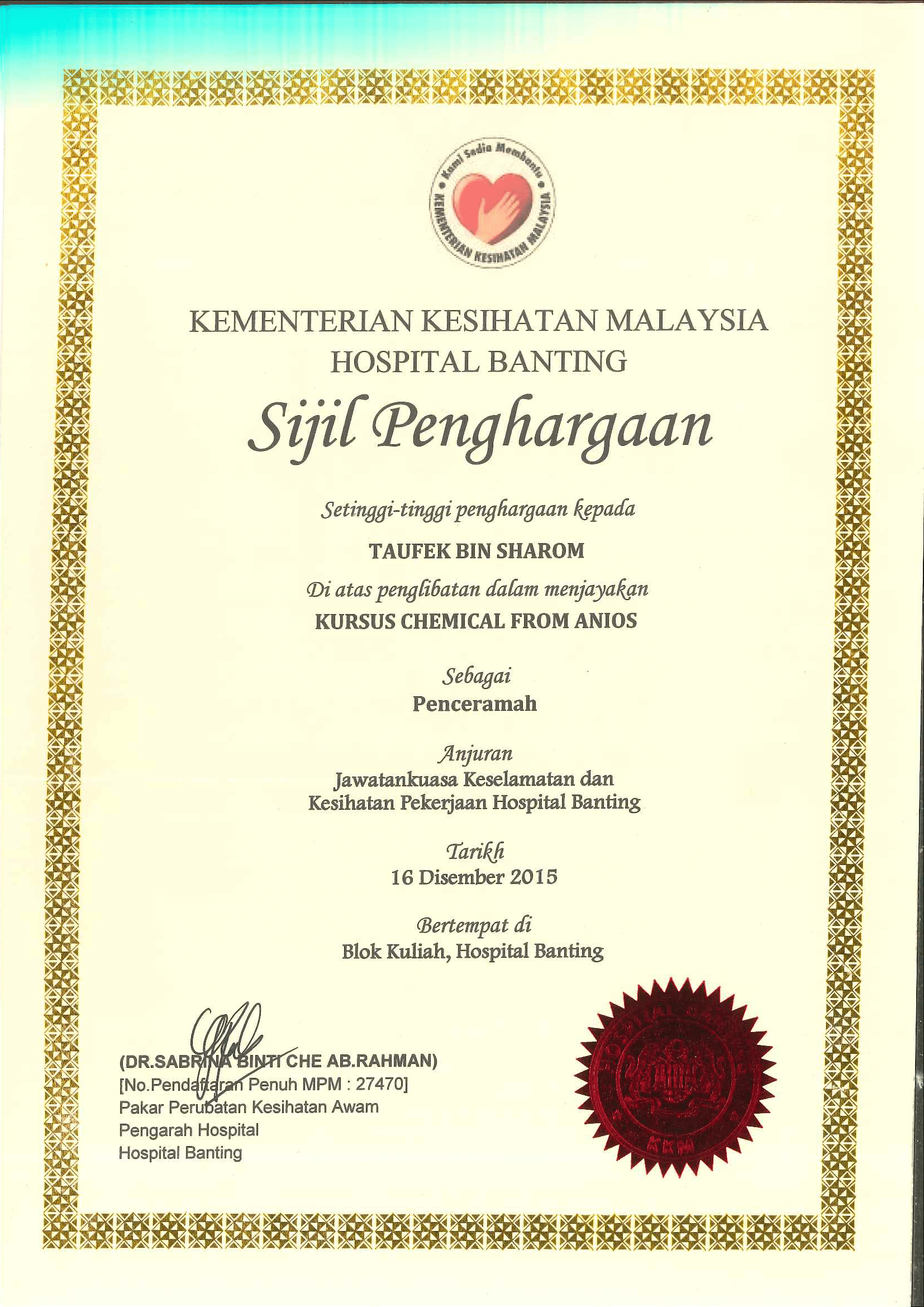 Elquest Medident certificate 20