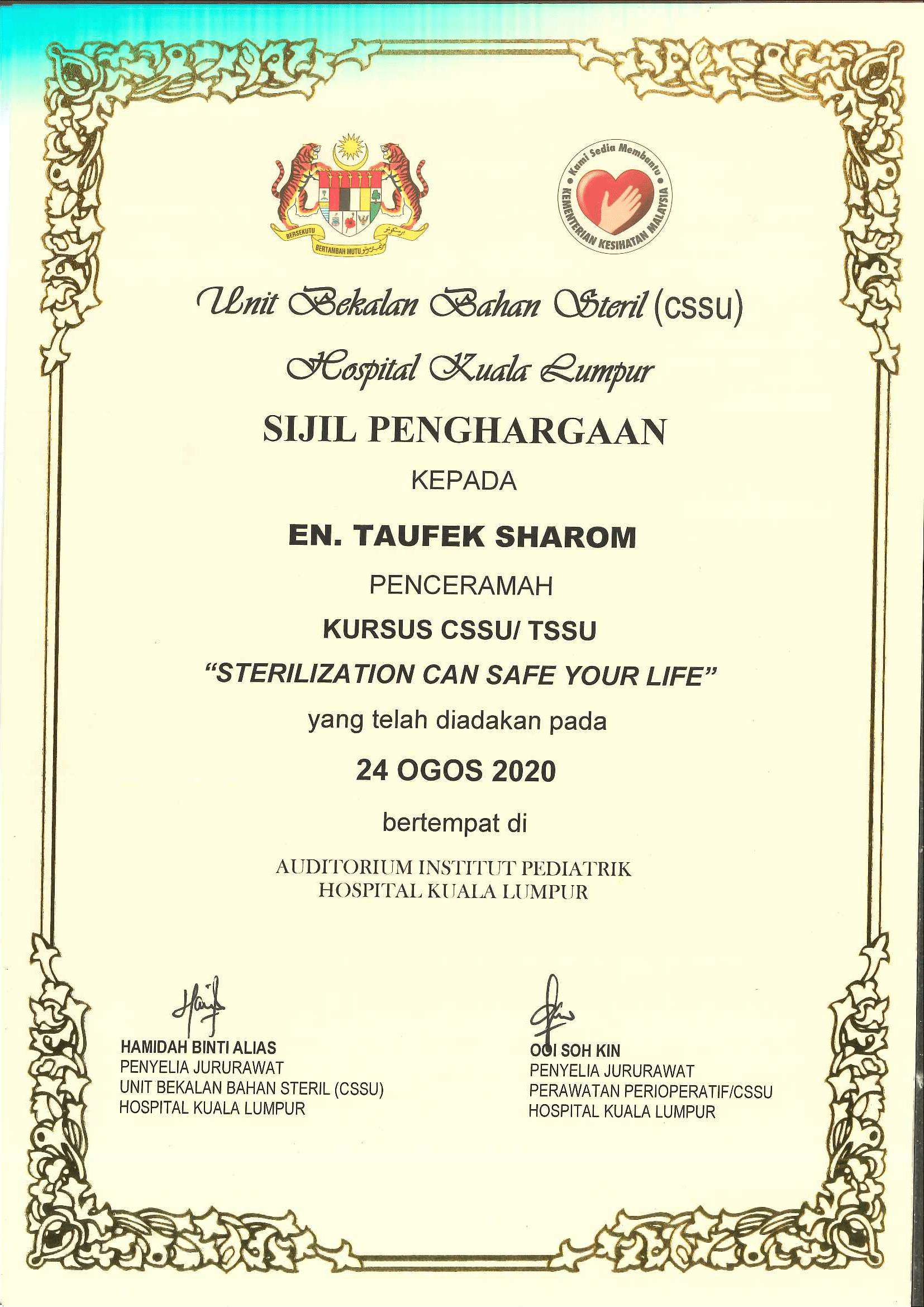 Elquest Medident certificate 12